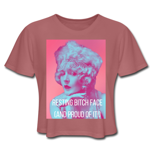 Women's Cropped T-Shirt - mauve