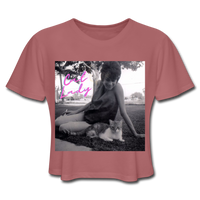 Cat Lady Cropped T-Shirt - mauve