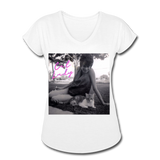 Cat Lady V-Neck T-Shirt - white