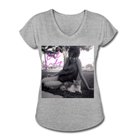 Cat Lady V-Neck T-Shirt - heather gray