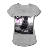 Cat Lady V-Neck T-Shirt - heather gray