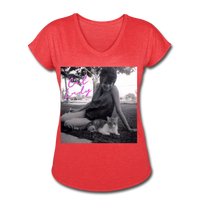 Cat Lady V-Neck T-Shirt - heather red