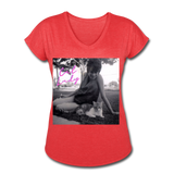 Cat Lady V-Neck T-Shirt - heather red