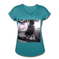 Cat Lady V-Neck T-Shirt - heather turquoise