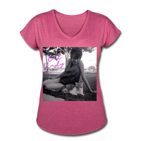 Cat Lady V-Neck T-Shirt - heather raspberry