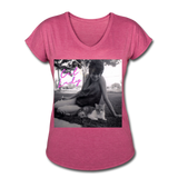 Cat Lady V-Neck T-Shirt - heather raspberry